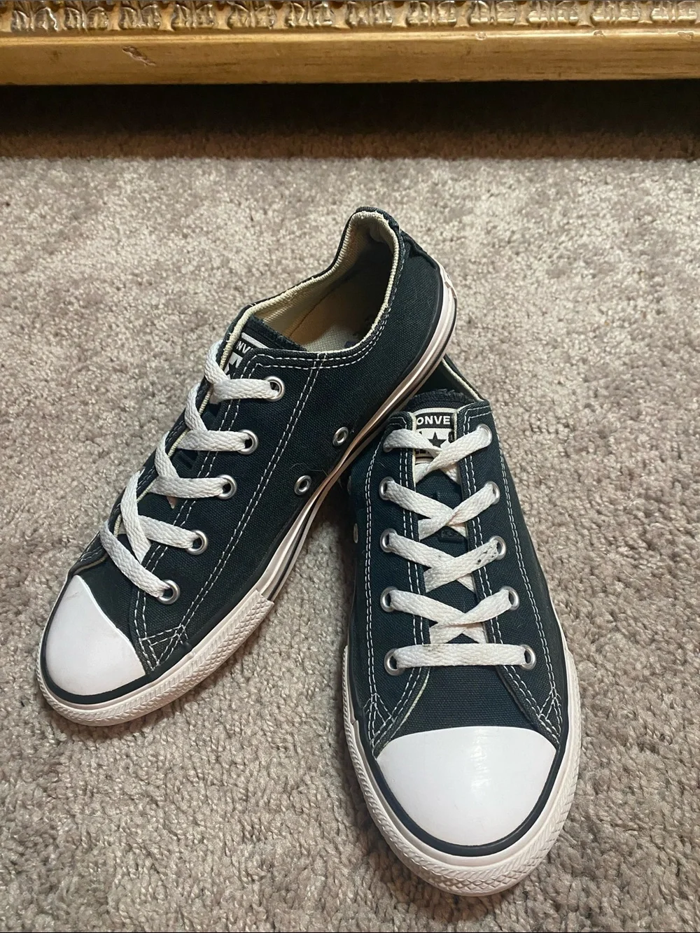 Converse All Star Chuck TaylorLow Top Canvas Sneakers - Black with White Accents